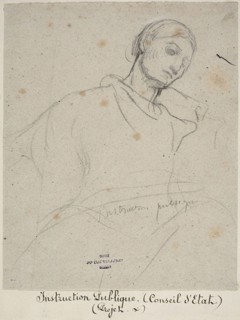 Study for Instruction Publique, c. 1873, Jules-Élie Delaunay, French, 1828-1891, France, Charcoal