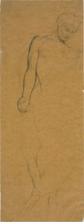 Study of a Standing Draped Figure, 1850/60, Jules-Élie Delaunay, French, 1828-1891, France,