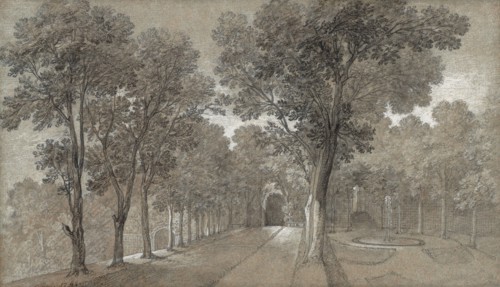 View of the Park at Arcueil, 1744, Jean-Baptiste Oudry, French, 1686-1755, France, Black chalk with