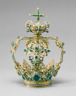 Crown, 1600/50, Spanish or Spanish Colonial, Spain, Gold, enamel, emeralds, diamonds, pearls, and