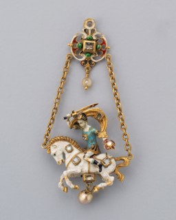 Pendant Shaped as a Horseman, c. 1860/70, second half of the 19th century, Austrian, Austria, Gold,