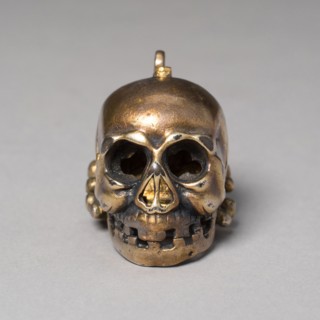 Spice Box Shaped as a Skull, 17th century, German, Germany, Silver gilt, 3.2 × 2.2 × 2.7 cm (1 7/8
