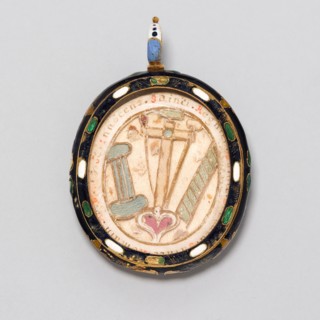 Double-Sided Pendant with Instruments of the Passion and Emblem of a Confraternity, 18th century,