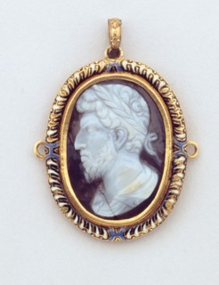 Hat Badge with a Cameo of a Laureate Head, 1550/1600 with later modifications, Italian, Northern