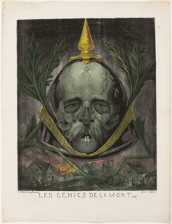 Bismarck, from Les Génies de la Mort, 1870, Edmond Guilliaume, French, active 1870s, France, Color