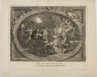 Voltaire at a Satanic Revel, c. 1770, Unknown artist, French, 18th century, France, Etching on