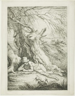 Brigand Lying Under a Tree, c. 1785, Raphael Lamar West, American, 1766-1850, United States,