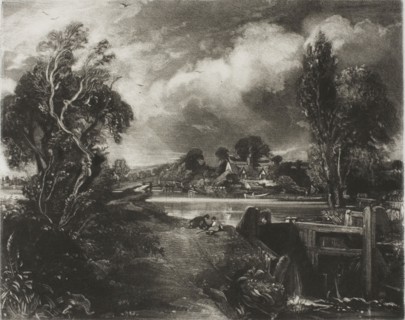 A Lock on the Stour, Suffolk, 1831, David Lucas (English, 1802-1881), after John Constable