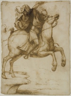 Marcus Curtius Leaping into the Abyss, c. 1530, Pseudo-Pacchia, Italian, active c. 1530, Italy, Pen