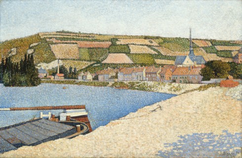 Les Andelys, Côte d’Aval, 1886, Paul Signac, French, 1863-1935, France, Oil on canvas, 23 5/8 × 36