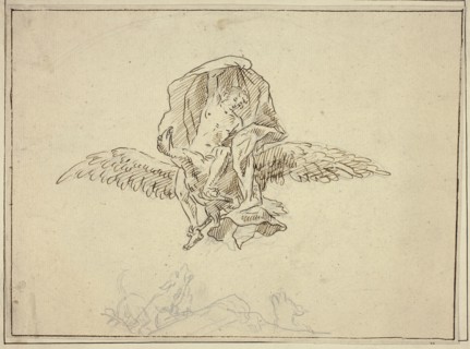 Rape of Ganymede, n.d., Unknown Artist, Dutch, 17th century, Netherlands, Pen and brown ink, over