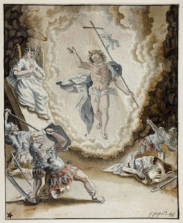 Resurrection of Christ, 1827, Gerardus Gossen (Dutch), after Jacopo Negretti, called Palma il