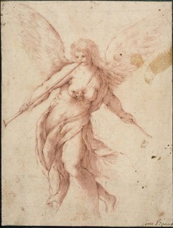 Fame Blowing on a Trumpet, n.d., Jacopo Negretti, called Palma il Giovane, after, Italian, c.