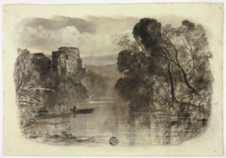 River with Castle Ruin and Boat I, c. 1855, Elizabeth Murray, English, c. 1815-1882, England,