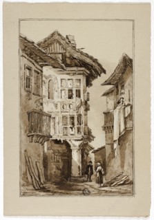 Rustic Street Scene, 1831, Elizabeth Murray, English, c. 1815-1882, England, Pen and brown ink and