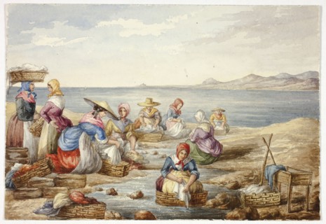 Washerwoman at Nice, February 1842, Elizabeth Murray, English, c. 1815-1882, England, Watercolor