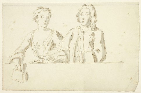 Bust Length Couple, n.d., Unknown Artist, or possibly William Hogarth (English, 1697-1764),