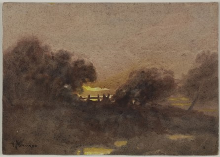 Landscape with Gate at Sunset, n.d., Hugh Huntington Howard, American, 1860-1927, United States,
