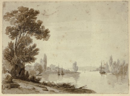 River Scene with Boats, n.d., William Henry Stothard Scott of Brighton (English, 1783-1850), or