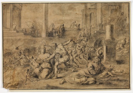 Massacre of the Innocents, n.d., Unknown Artist, Flemish or French, 17th century, Flanders, Pen and