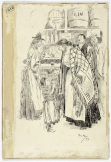 London East End: Sketch in an East End Gin Shop, 1899, Philipp William May, English, 1864-1903,