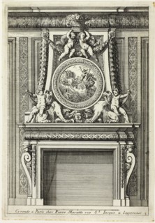 Chimneys in the Italian Manner, c. 1665, Jean Le Pautre, French, 1618-1682, France, Etching on