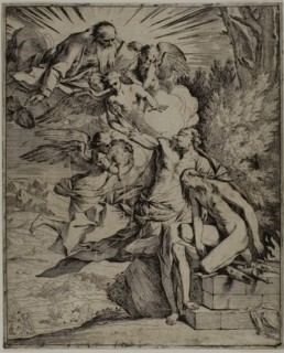 The Sacrifice of Isaac, 1640/ 42, Pietro Testa, Italian, 1611/12-1650, Italy, Etching on ivory laid