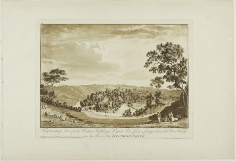 Wynnstay, Seat of Sir Watkin Williams Wynn Bart from a Cottage above the New Bridge over the River