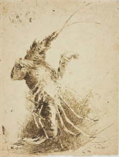 Shrimp-Man, n.d., Unknown Artist, French, 19th century, France, Pen and brown ink, with traces of