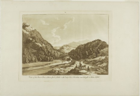 View of the River Dee 3 Miles Short of Bala, with Cadar-Idris Mountain near Dolgelli 30 Miles