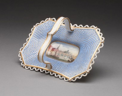 Dessert Basket with view of Worcester, 1840/50, Chamberlain and Company, Worcester, England,