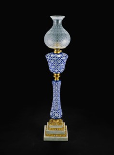 Double-Plated Lamp, c. 1865, Boston and Sandwich Glass Company, American, 1825–1888, Sandwich,