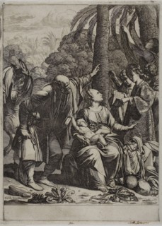 Rest on the Flight into Egypt, 1620/30, Jean Le Clerc (French, 1585/87-1633), after Carlo Saraceni