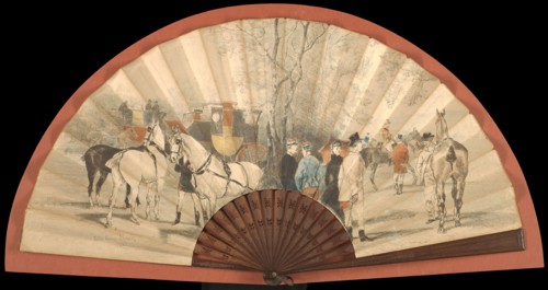 Fan: The Races at La Marche, 1885, John Lewis Brown, French, 1829-1890, France, Lithograph printed