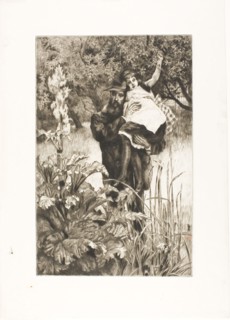 The Widower, 1877, James Tissot, French, 1836-1902, France, Etching and drypoint on ivory laid