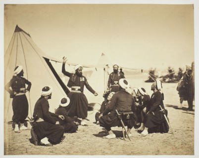 Zouave Storyteller (Le recit), 1857, Gustave Le Gray, French, 1820–1884, France, Albumen print,