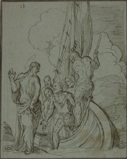 Christ Walking on the Water, Peter Following, c. 1550, Domenico Campagnola, Italian, c. 1500-1564,