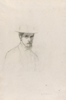 Self-Portrait with a Hat, c. 1879, Gustave Caillebotte, French, 1848-1894, France, Graphite on