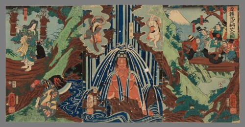 Minamoto Yorimitsu in Mount Ashigara (Minomoto Yorimitsu Ashigarayama iri no zu), 1861, Ichieisai