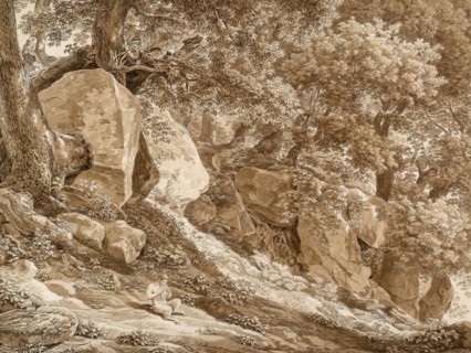 Rocky Landscape with Pan Playing His Flute (In the Park of the Villa Chigi, Ariccia), 1808, Johann