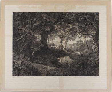 The Large Italian Landscape, 1841, Johann Wilhelm Schirmer, German, 1807-1863, Germany, Etching on
