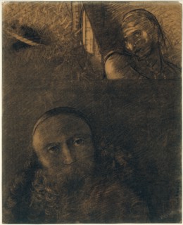 Faust and Mephistopheles, 1880, Odilon Redon, French, 1840-1916, France, Various charcoals, with