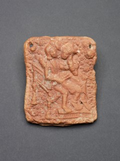 Amorous Couple (Mithuna) Seated in a Chair, 1st century B.C., India, Uttar Pradesh, Kaushambi,