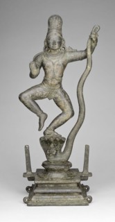 God Krishna Dancing on the Head of the Snake Demon Kaliya (Kaliyadamana), Vijayanagar period, 14th