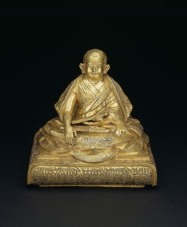 Portrait of the Great Fifth Dalai Lama, 18th century, Tibet, Tibet, Gilt bronze, 14 x 14.2 x 11.3