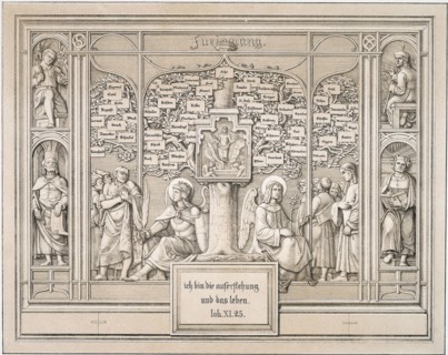 Dedication, 1823, Ferdinand Olivier, German, 1785-1841, Germany, Lithograph without a tint-stone on