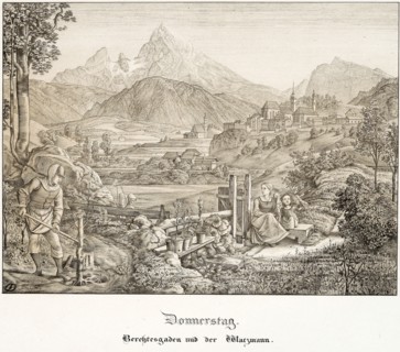 Thursday: Berchtesgaden and the Watzmann, 1823, Ferdinand Olivier, German, 1785-1841, Germany,
