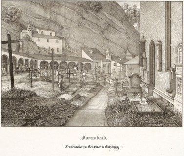 Saturday: Graveyard of St. Peter’s in Salzburg, 1823, Ferdinand Olivier, German, 1785-1841,
