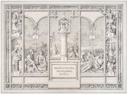 Coping-stone, 1823, Ferdinand Olivier, German, 1785-1841, Germany, Lithograph with tint-stone on