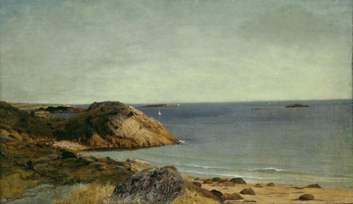 Rocky Coast, c. 1860, John Frederick Kensett, American, 1816–1872, United States, Oil on canvas, 35